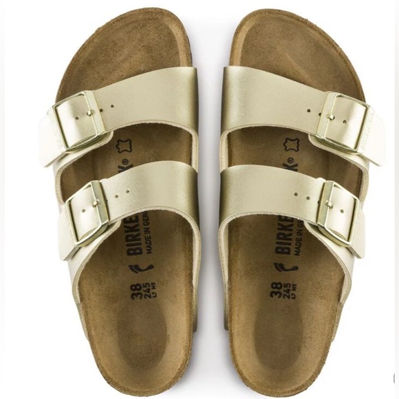 Birkenstock Shoes - Birkenstock NWOB size 38 Gold Arizona